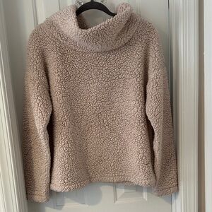 a new day Taupe Sherpa Cowl Neck Pullover